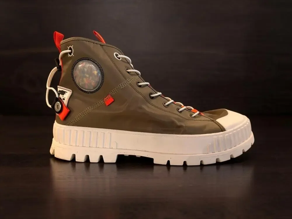 Palladium Pallashock Mid Ticket to Earth Dusky Green Men's Boots Size 13